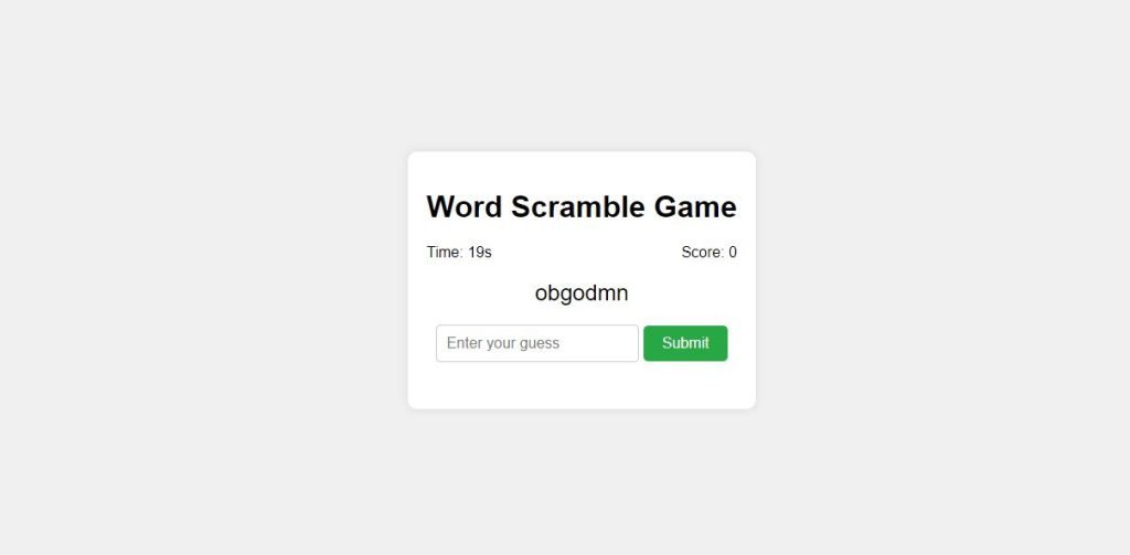 Word Scramble Game