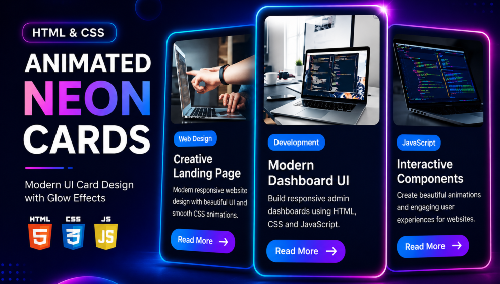 Animated Neon Cards