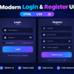 Futuristic Login & Register UI with HTML, CSS and JavaScript